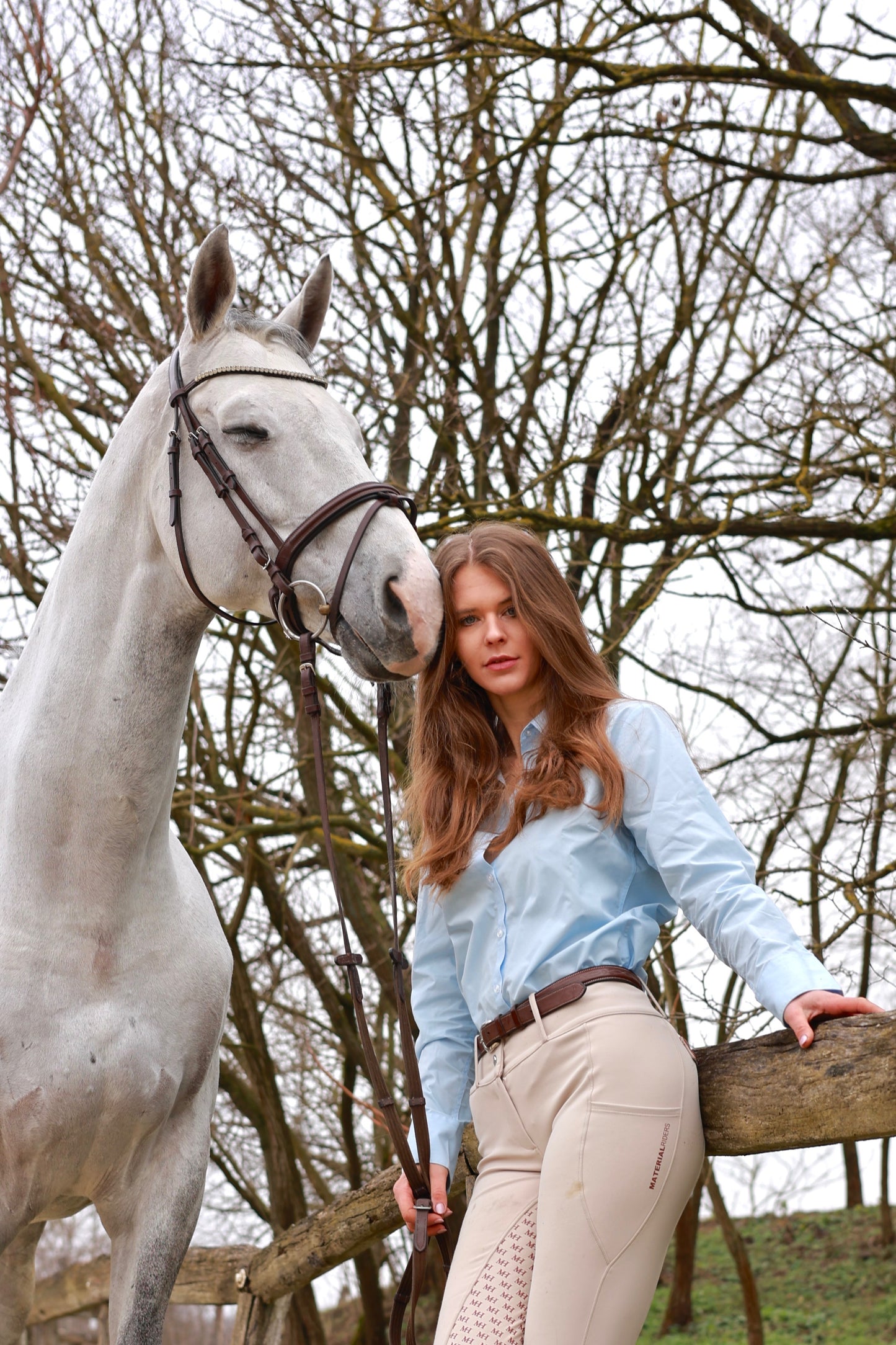 Show Breeches - Cinnamon Roll - Brown Leather Details