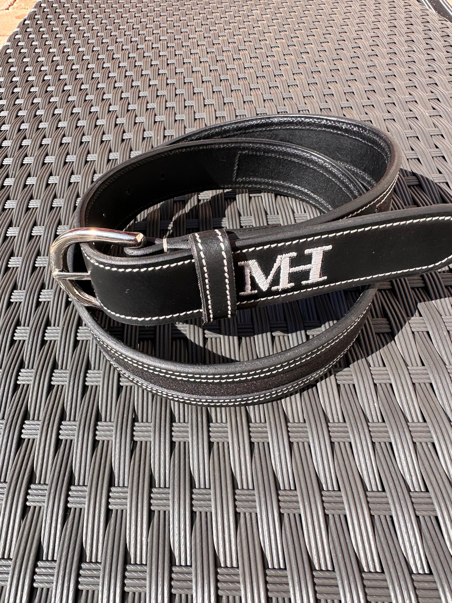 Bőr versenyöv - Black Glitter