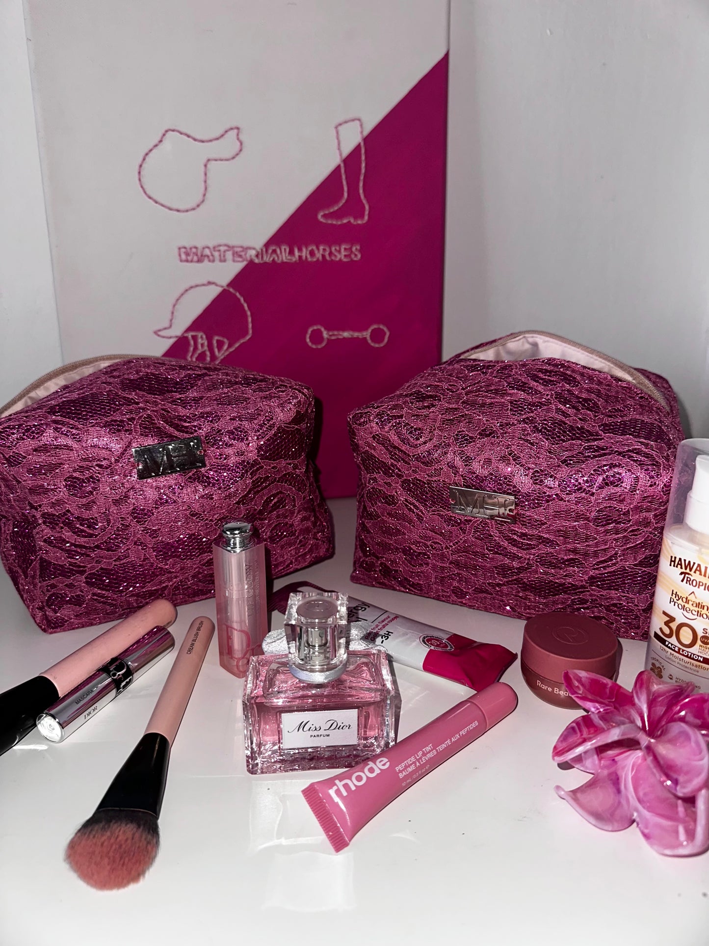 MH - Beauty Bag - Pink csipke🎀
