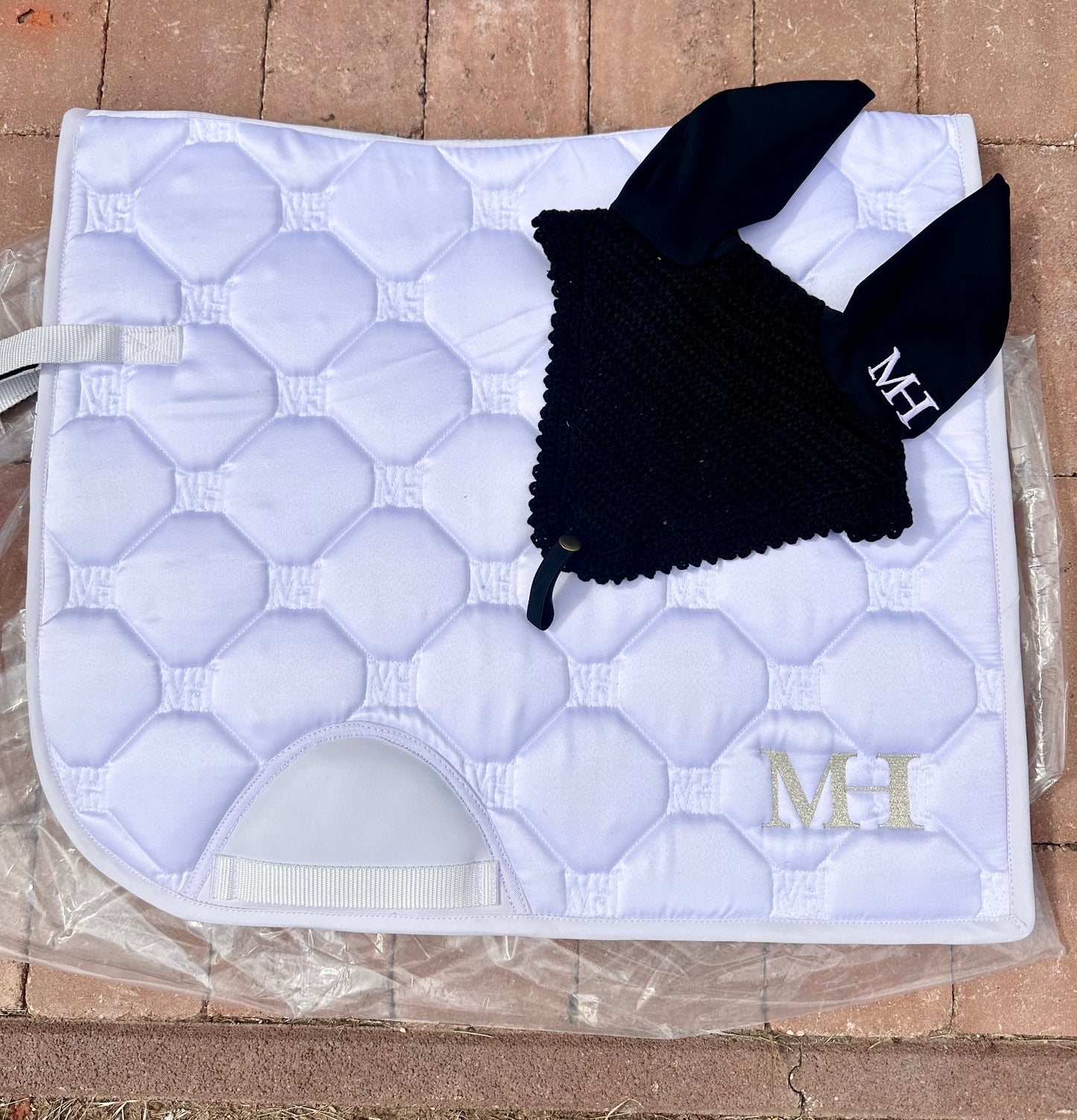 Dressage - Satin Saddlepad SET - Show White