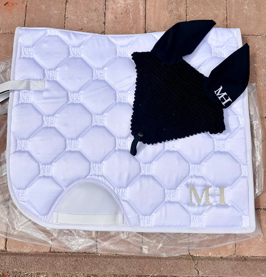 Dressage - Satin Saddlepad SET - Show White