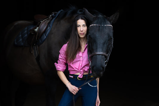 Riding Shirt - Dusty Pink x Navy