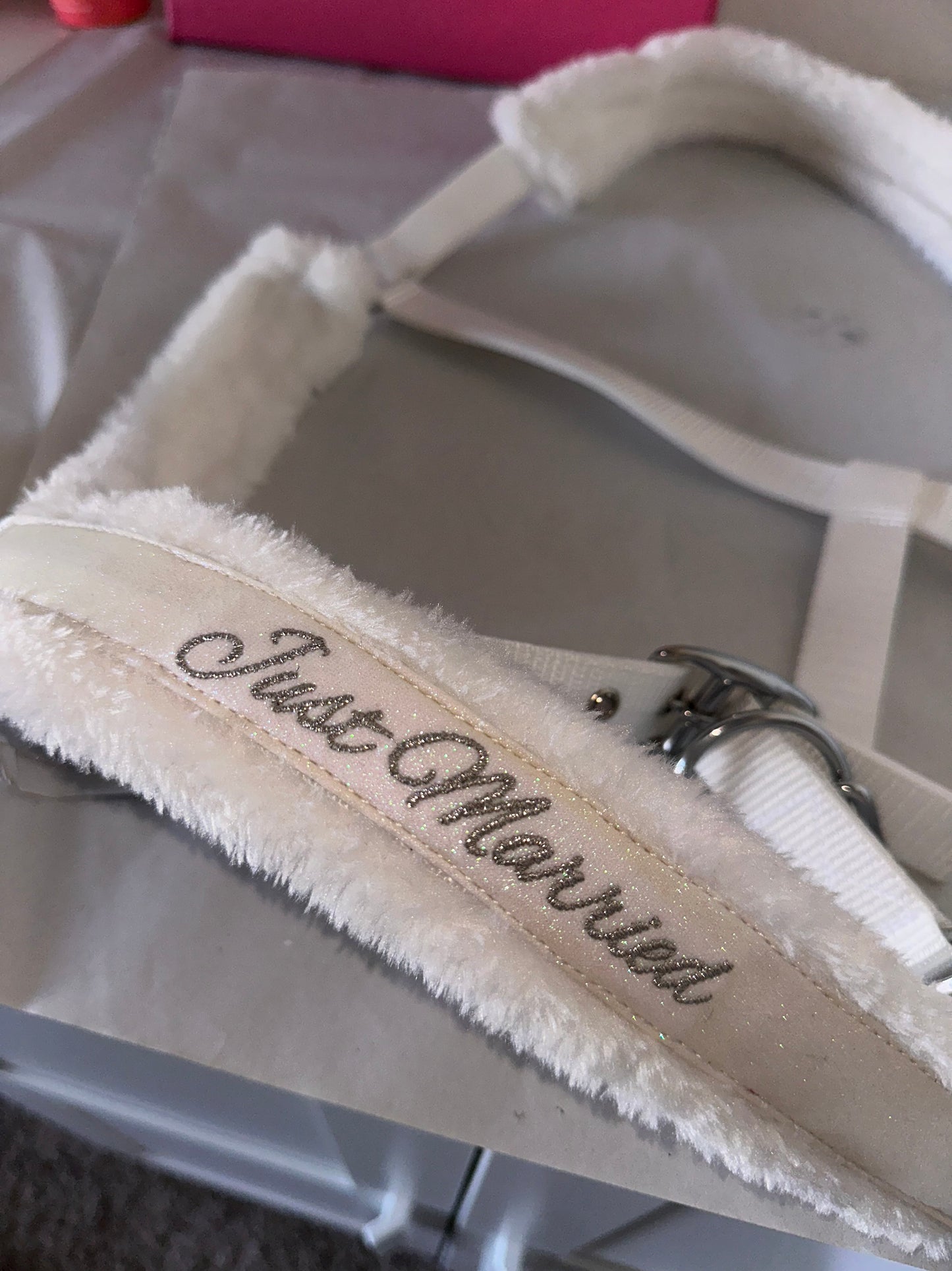 👰🏼Just Married👰🏼 Material Horses Glitter Transfer Halter - Esküvői fotózásokhoz