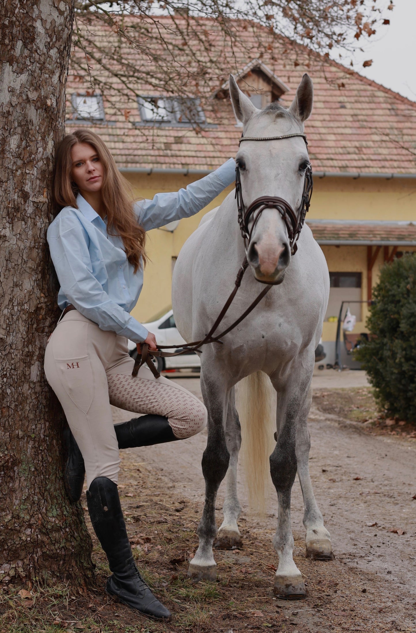 Show Breeches - Cinnamon Roll - Brown Leather Details
