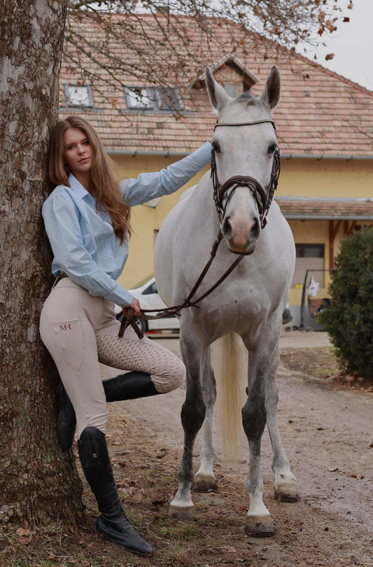 Show Breeches - Cinnamon Roll - Brown Leather Details