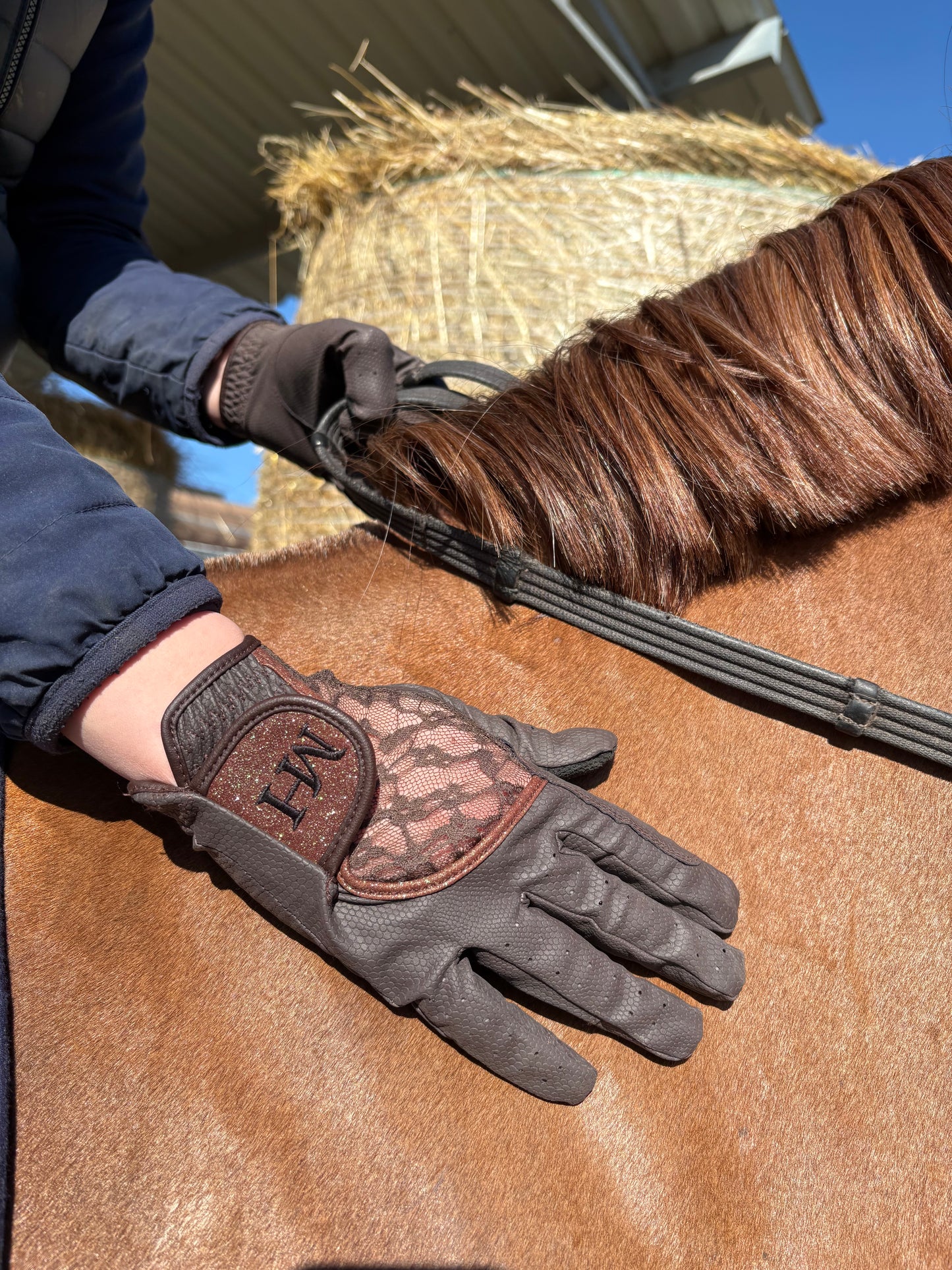 Csipkés Verseny Kesztyű - Barna