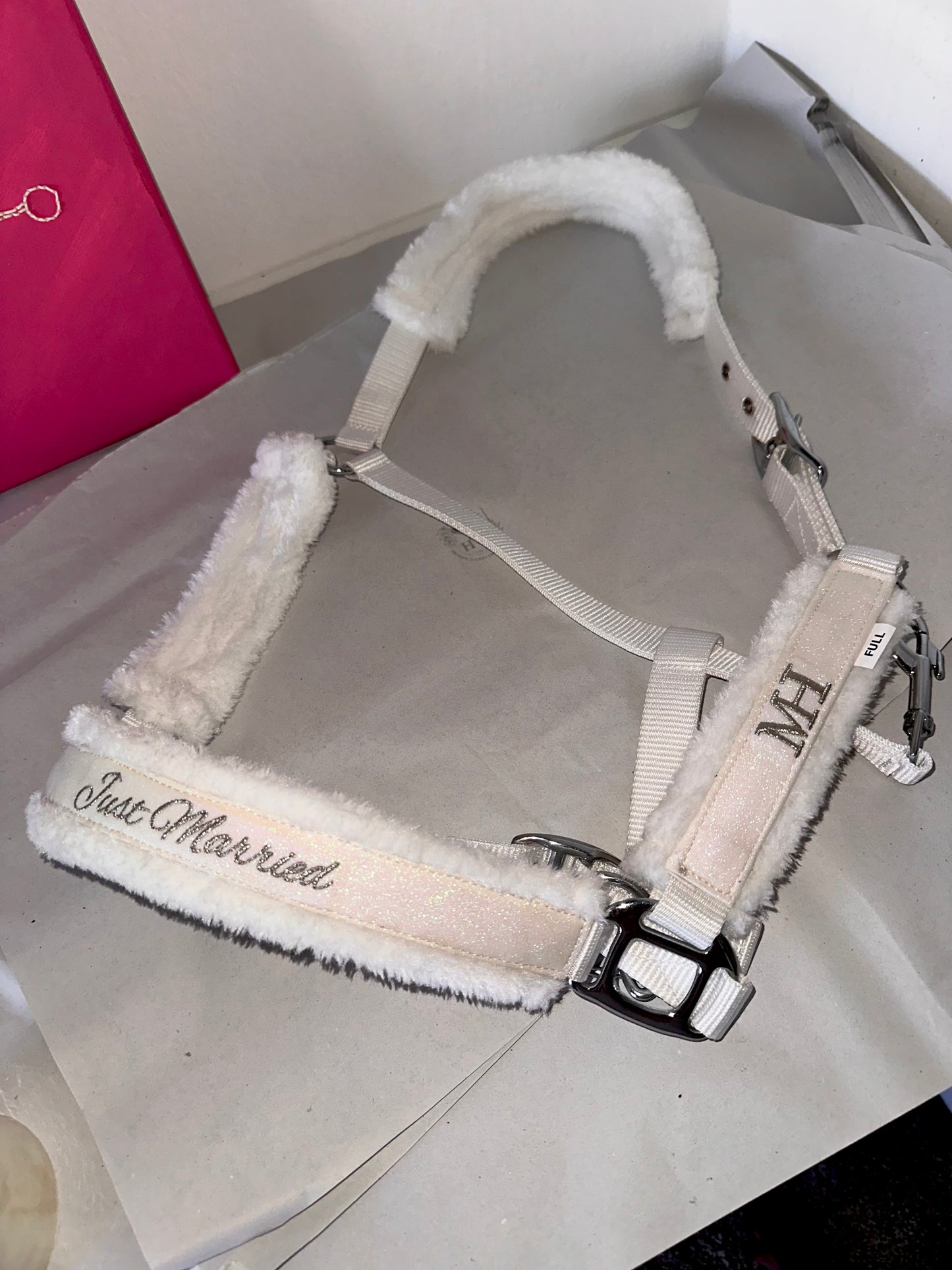 👰🏼Just Married👰🏼 Material Horses Glitter Transfer Halter - Esküvői fotózásokhoz