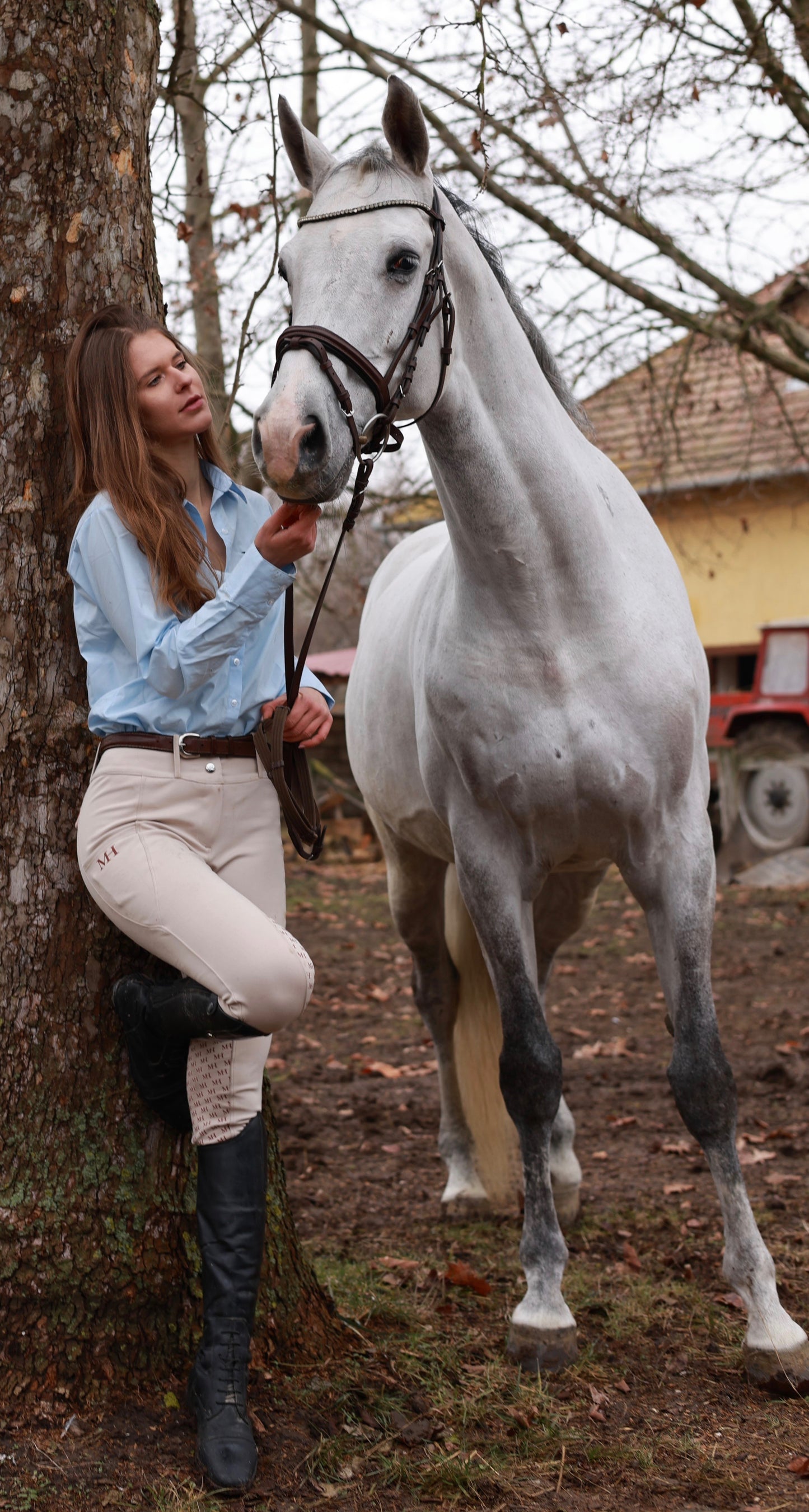 Show Breeches - Cinnamon Roll - Brown Leather Details