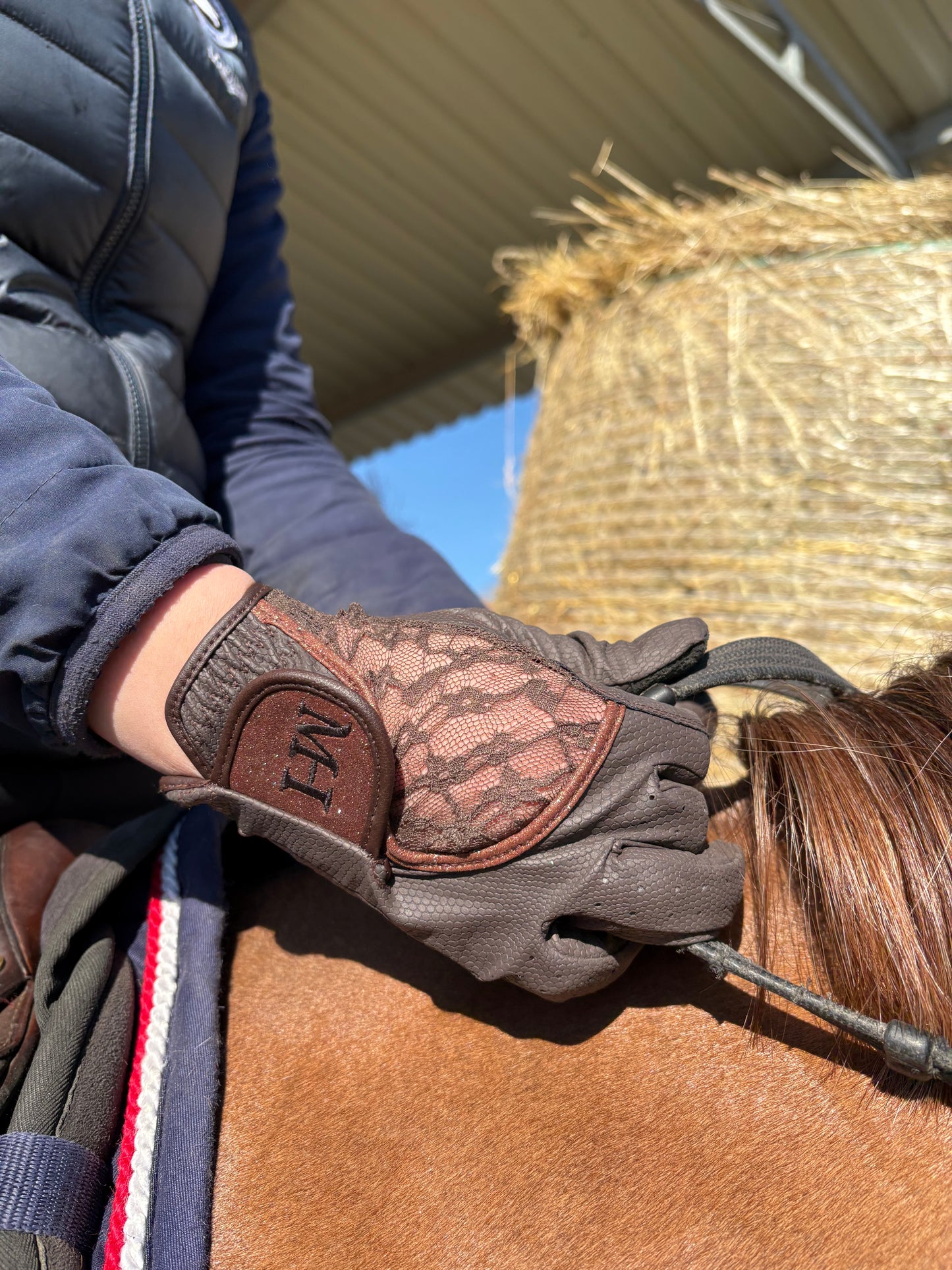 Csipkés Verseny Kesztyű - Barna