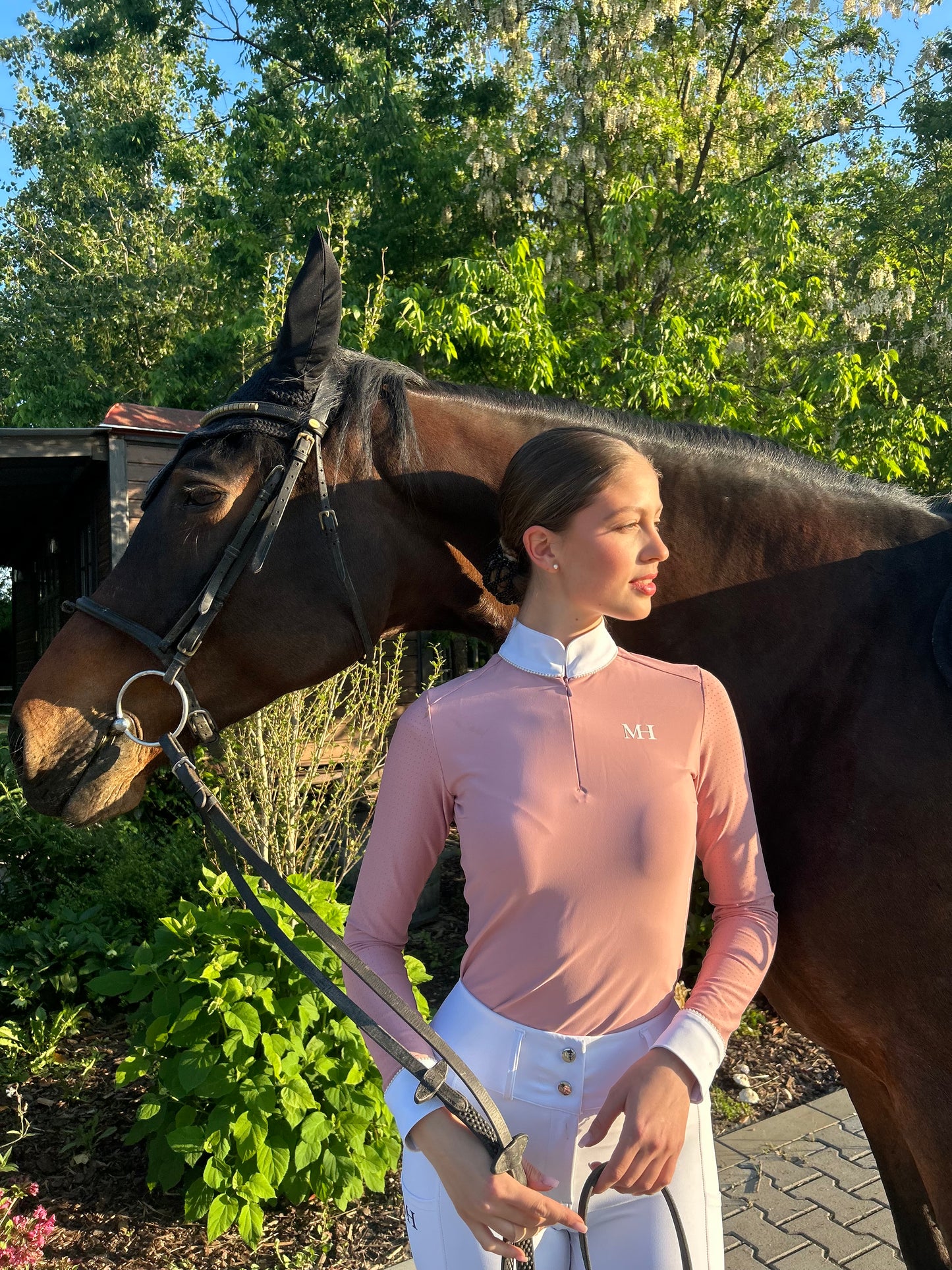Longsleeve Show Top - Baby Pink Pearls 🌸🏆