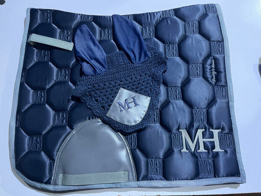 Bevezető áron - Daddy’s Home💙🩶 - Satin Saddlepad SET - DRESSAGE