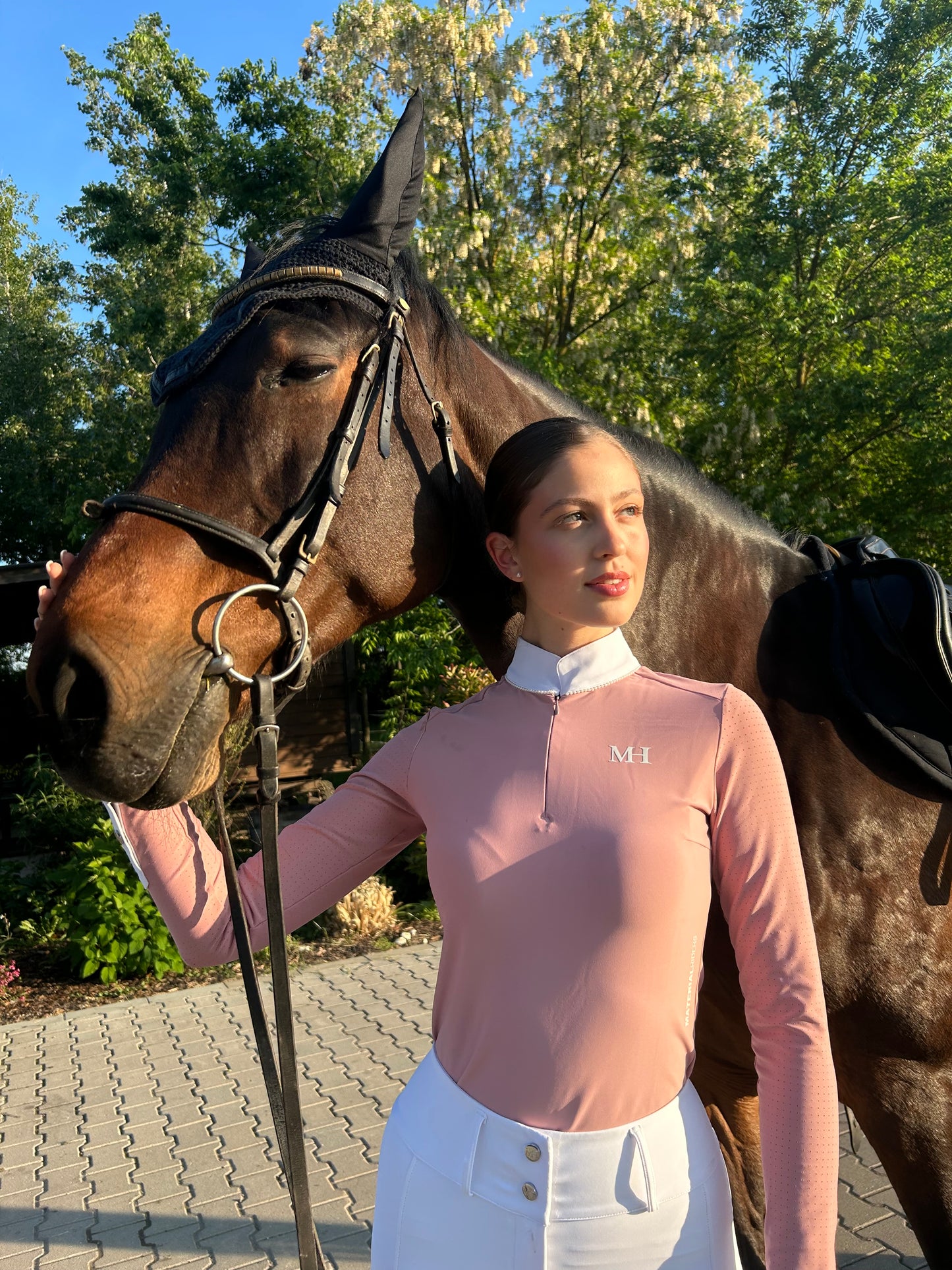 Longsleeve Show Top - Baby Pink Pearls 🌸🏆