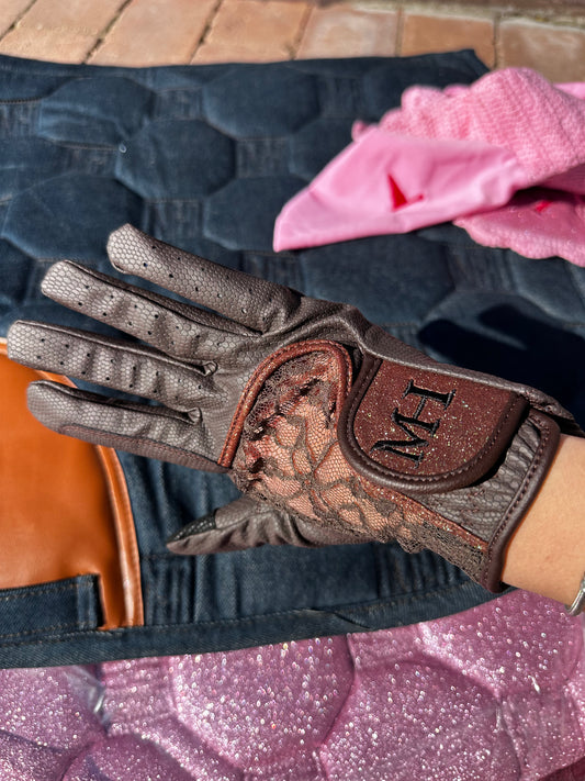 Csipkés Verseny Kesztyű - Barna